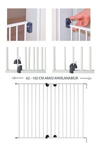 62 - 102 Cm Metal Uzayan Güvenlik Kapısı Beyaz ürün fotoğrafı