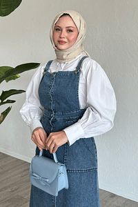 Cepli Düğmeli Mavi Kot Salopet ürün fotoğrafı