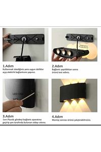 8011 10w Led Aplik Aydınlatma Çift Taraflı Led Dekoratif Duvar Aplik Suya Ve Toza Karşı Dayanıklı ürün fotoğrafı