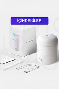 H2o Humidifier 300 ml Ulrasonik Hava Nemlendirici Buhar Makinesi Ve Aroma Difüzörü ürün fotoğrafı