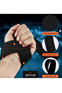 Padded Lifting Straps Siyah Ağırlık Kaldırma Kayışı 2’li ürün fotoğrafı