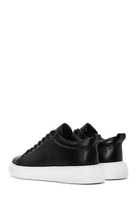 Erkek Siyah Bağcıklı Kalın Tabanlı Deri Sneaker 24sfd6821ft ürün fotoğrafı
