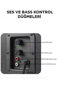 D37 Siyah Bluetooth Hoparlör 2in1 Subwoofer RGB Işıklı Bilgisayar Hoparlörü Speaker ürün fotoğrafı