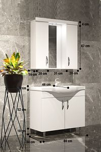 80 Cm Yıldız Takım Ayaklı Mdf Beyaz ürün fotoğrafı