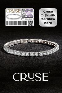 925 Ayar Gümüş Crystal Taşlı Su Yolu Bileklik Özel Seri Sertifikalı ürün fotoğrafı