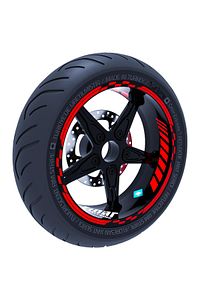 Reflektif Kırmızı Moto Gp Iç Dış Jant Şeridi Takım Sticker - 0726199631428 ürün fotoğrafı
