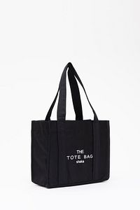 Siyah U45 Çıt Çıt Kapatmalı The Tote Bag Işlemeli Kanvas Kumaş Günlük Kadın Kol Ve Omuz Çantası 25x3 ürün fotoğrafı