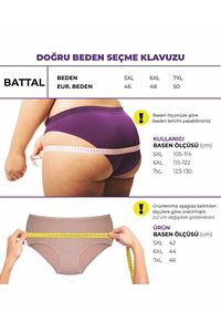Kadın Battal Külot 5'li Paket, Yüksek Bel- 2 Adet Siyah, 1 Adet Beyaz, 2 Adet Ten (5XL, 6XL, 7XL) ürün fotoğrafı
