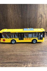 SÜRTMELİ OKUL OTOBÜSÜ OYUNCAK OKUL OTOBÜSÜ SARI SCHOOL BUS KAPILARI AÇILIR IŞIKLI SESLİ OTOBÜS ürün fotoğrafı