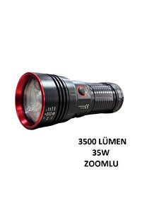 Pd-10200 Profesyonel Avcı El Feneri Zoomlu - 35w, 12800 Mah Pil 3500 Lümen Üst Düzey Aydınlatma ürün fotoğrafı