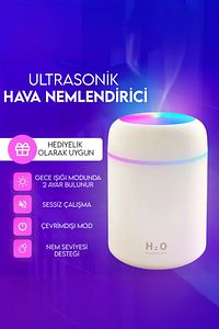H2o Humidifier 300 ml Ulrasonik Hava Nemlendirici Buhar Makinesi Ve Aroma Difüzörü ürün fotoğrafı