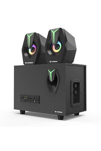 D37 Siyah Bluetooth Hoparlör 2in1 Subwoofer RGB Işıklı Bilgisayar Hoparlörü Speaker ürün fotoğrafı