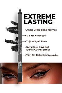 Suya Dayanıklı Siyah Göz Kalemi - 13 Saat Kalıcı Etki - Extreme Lasting Effect Eye Pencil Black ürün fotoğrafı