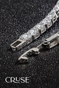 925 Ayar Gümüş Crystal Taşlı Su Yolu Bileklik Özel Seri Sertifikalı ürün fotoğrafı