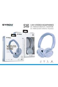Sayrox Kablosuz Bluetooth Kulak Üstü Kulaklık S16 - Mavi Renk ürün fotoğrafı