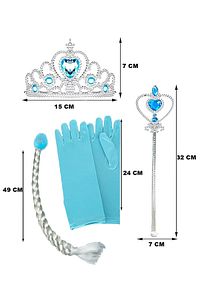 Frozen Elsa Örgü Saç Taç Asa Ve Eldiven Set Frozen Karlar Ülkesi Oyuncak ürün fotoğrafı