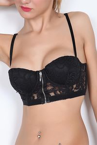 Push-up Dolgulu Dantelli Çapraz Askılı Fermuarlı Büstiyer ürün fotoğrafı