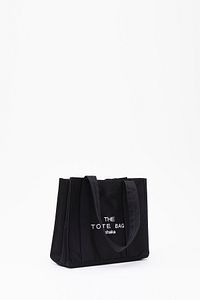 Siyah U45 Çıt Çıt Kapatmalı The Tote Bag Işlemeli Kanvas Kumaş Günlük Kadın Kol Ve Omuz Çantası 25x3 ürün fotoğrafı