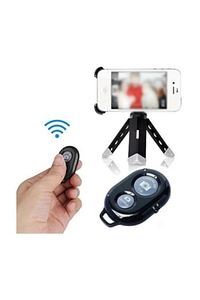 Selfie Çubuğu Uzaktan Fotoğraf Çekim Kumandası Bluetoothlu Android Apple Uyumlu ürün fotoğrafı