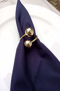 Parlak Gold Boncuklu 12 Adet Gold Metal Halkalı Peçete Yüzüğü ürün fotoğrafı