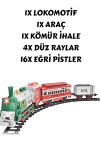 Buharlı Sesli Ve Işıklı Yılbaşı Noel Tren Seti 330 Cm 23 Parça - Dumanlı Yılbaşı Sesli Işıklı Tren ürün fotoğrafı