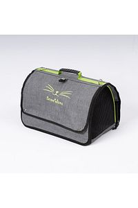 Flybag Plastik Yırtılmaz Fileli Kedi Ve Köpek Taşıma Çantası Seyahat Çantası Gri 45*25*26cm ürün fotoğrafı