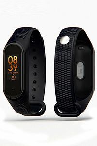 Xiaomi Mi Band 3/4 Uyumlu Desenli Kordon Siyah ürün fotoğrafı