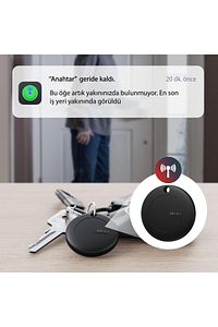 Mitag Airtag Apple Ile Uyumlu Apple Mfı Sertifikalı Akıllı Takip Cihazı Kılıfsız Siyah ürün fotoğrafı