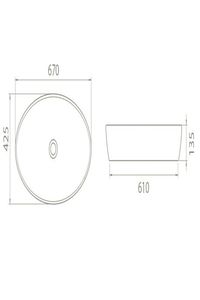 Cerastyle One 67 X 42 Cm Tezgah Üstü Çanak Lavabo Deliksiz ürün fotoğrafı