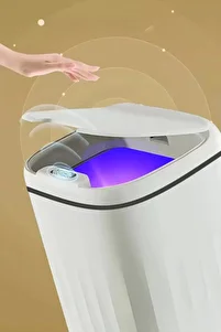 Akıllı Teknolojik Sensörlü Çöp Kovası Işık Antibakteriyel Koku Geçirmez Ofis Banyo Mutfak 20l Uv ürün fotoğrafı