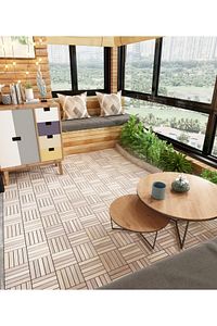 Interbuild Masif Akasya,ahşap Karo Zemin Kaplaması 30x30cm (10 Adet Karo = 0,9 M2),organik Beyaz ürün fotoğrafı