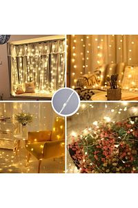 Kumandalı 8 Ayrı Moda Sahip 3mx3m ( 300 Cm X 300 Cm ) Perde Led Peri Led Usb ürün fotoğrafı