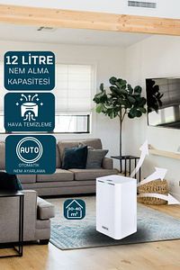 Nem Alma & Hava Temizleme Cihazı Ev Tipi Kurutek KT12H ürün fotoğrafı