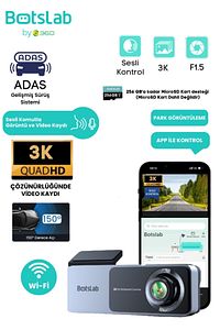 Botslab Hk50 3k Qhd Wifi 150° Ultra Geniş Açı Gece Görüşlü Akıllı Araç Kamera (2025) ürün fotoğrafı