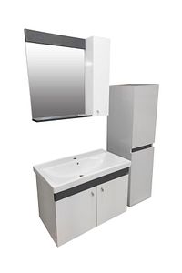 New Bahar 80 Cm Lavabolu Banyo Dolabı Seti,boy Dolap Hediyeli ürün fotoğrafı