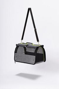 Flybag Plastik Yırtılmaz Fileli Kedi Ve Köpek Taşıma Çantası Seyahat Çantası Gri 45*25*26cm ürün fotoğrafı