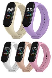 Xiaomi Mi Band 3/4 Uyumlu Silikon Kordon Seti 5 Adet ürün fotoğrafı