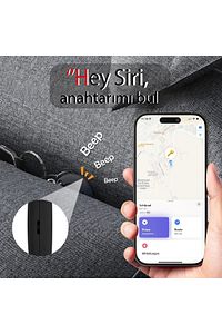 Mitag Airtag Apple Ile Uyumlu Apple Mfı Sertifikalı Akıllı Takip Cihazı Kılıfsız Siyah ürün fotoğrafı