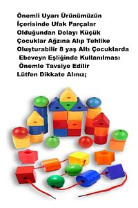 30 Parça Line Up Boncuk Geometrik Şekiller Renk Beceri Ipe Boncuk Dizme Oyunu Eğitici Oyuncak ürün fotoğrafı