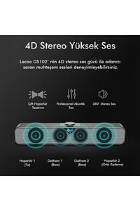 Ds102 Kablolu Usb/aux 6w Soundbar Taşınabilir Stereo Hoparlör Siyah ürün fotoğrafı