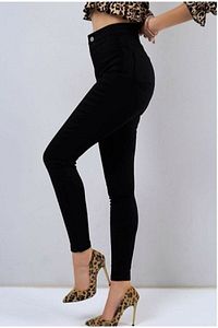 Ramrod Likralı Kışlık Kalın Kumaş Siyah Skinny Jean Pantolon ürün fotoğrafı