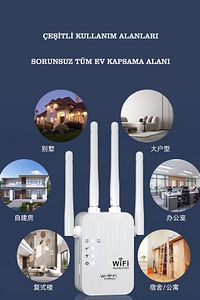 6 Antenli Wifi Repeater Sinyal Güçlendirici Access Point 300mbps Kablosuz Kolay Kurulum Repeater ürün fotoğrafı