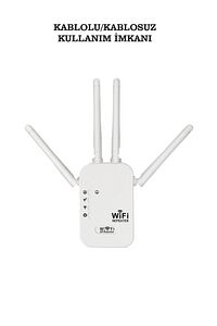 6 Antenli Wifi Repeater Sinyal Güçlendirici Access Point 300mbps Kablosuz Kolay Kurulum Repeater ürün fotoğrafı