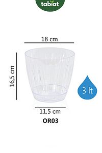 - Orkide Saksısı - Şeffaf Saksı - 3 Lt ürün fotoğrafı