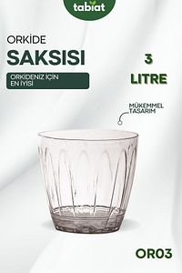 - Orkide Saksısı - Şeffaf Saksı - 3 Lt ürün fotoğrafı