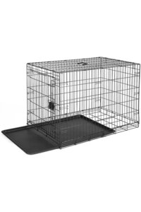 KATLANABİLİR METAL KEDİ VE KÖPEK KAFESİ SİYAH 60x40x48 cm ürün fotoğrafı