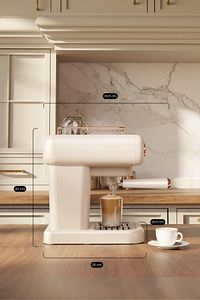Espresso Latte Cappuccino Kahve Makinesi Süt Köpürtücülü 20bar Basınçlı 1,2lt Em-01 Ristretto ürün fotoğrafı