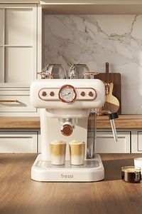 Espresso Latte Cappuccino Kahve Makinesi Süt Köpürtücülü 20bar Basınçlı 1,2lt Em-01 Ristretto ürün fotoğrafı