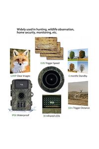 Foto Kapan Takip Kamerası İzcilik Avcılık Kamerası Yaban Hayatı İzleme 1080P IP66 için 38 LED'li ürün fotoğrafı