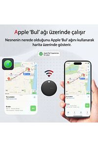 Mitag Airtag Apple Ile Uyumlu Apple Mfı Sertifikalı Akıllı Takip Cihazı Kılıfsız Siyah ürün fotoğrafı